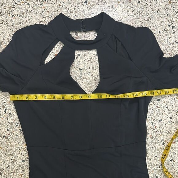 ABS black maxi dress gown long sleeve open back medium m - Picture 7 of 7